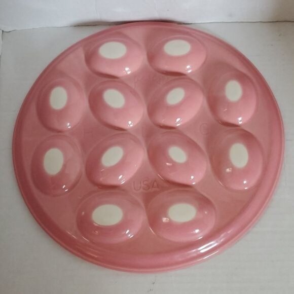 Fiestaware Fiesta CERAMIC Deviled Egg Plater Plate Tray DISH Peony Pink - Picture 8 of 16